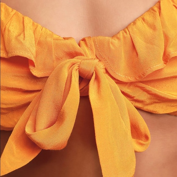 Capulet Orange Ruffled Sleeveless Crop Top Size XS - Picture 3 of 5